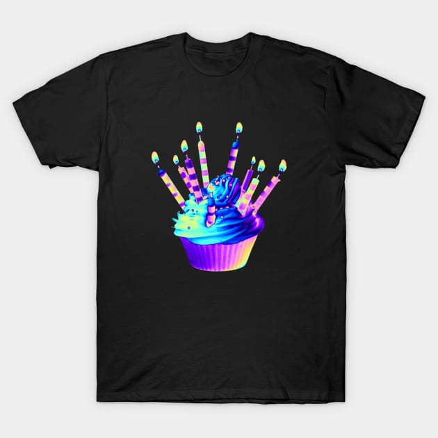 Cupcake with Candles T-Shirt by dinaaaaaah